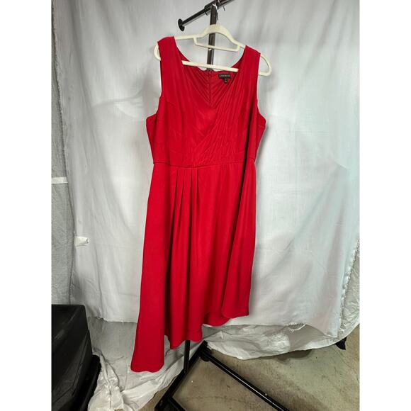 Lane Bryant Red Sleeveless Dress sz 20 lined, sexy, swingy, flattering - Picture 9 of 13